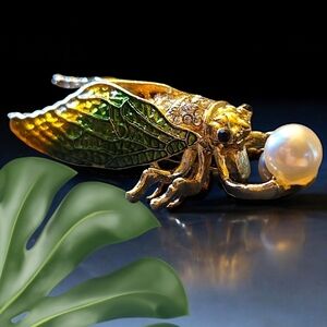 Whimsical Cicada Brooch
